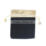 Velvet Jewelry Bags Drawstring Rectangle Black 12cm X9cm thumbnail-3