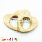 Hot Non-Toxic Wood Organic Heart Teething Ring Wooden Baby Toys thumbnail-5