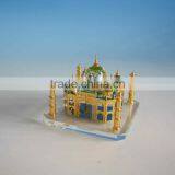 High Quality K9 Crystal Taj Mahal Model With 24k Gold Plating Metal JC0002 thumbnail-1