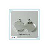 Offer 25mm Round Silver-plated Pendants Jewelry Findings thumbnail-1