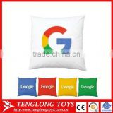 company logo imprint and embroidered stuffed pillow, plush throw pillow