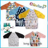 kids painting eating overall coat long sleeves baby feeding apron bibs