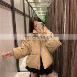 Classic Korea Stylish Cotton Padded With Zip Pockets Women's Zip up Rib Cuff Winter Puffer Jackets Coats thumbnail-3