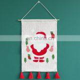 2018 New Design Wall Hanging Decorative Cotton Printing Embroider Tapestry With Tassels thumbnail-3