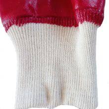 Oil and Chemical Resistant Industrial Heavy Duty Cotton Interlock Knitted Wrist Dipped PVC Coated Gloves thumbnail-5