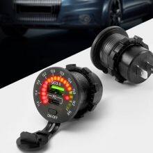 12/24V QC3.0 PD Car TPC Usb Fast Car Charger With Switch and LED Color Screen Voltmeter thumbnail-2