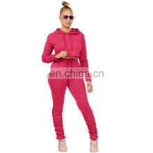 Factory Wholesale Custom Spring and Summer Fashion Sports and Leisure Women's Hooded Sweater Slim Pants Sports Suit thumbnail-5