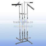 Folding Chrome Removable Garment Display Rack With 4 Rails