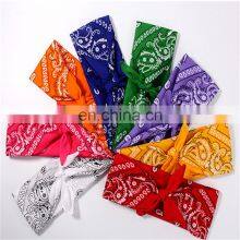 Outdoor Sports Men Cycling Camping Square Bandana Cheap Cotton Custom Headband Hand Kerchief Scarf Paisley Headband Printed