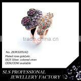 2015 New Cute Bear Rose Gold With Colorful Zircon Rings Nice Indian Costume Jewellery-SLS thumbnail-3