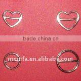 Nickle plated alloy bra adjuster,bra ring an bra hook