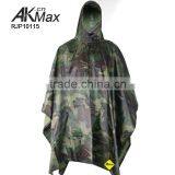 Breathable Nylon Woodland Camouflage Police Rain Poncho thumbnail-1