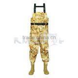 CHN-81203M Chest Fishing Wanders Camouflage Nylon Fabric Material Fishing Boots