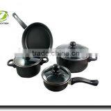 Silver Grey Color Painting Non-stick & Ceramic Coated Cookware Set Pots and Pans thumbnail-1