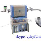 Mini CVD Tube Furnace system with 2 Channel Gas Mixer, Vacuum Pump, and Vacuum Gauge / mini tube furnace