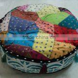 Cotton Patchwork Cushion Covers Puffs Ottoman-06