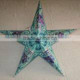 Blue Glitter Printed Paper Star Lanterns