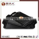 heat resistance ceramic rectangle baking plate with bamboo