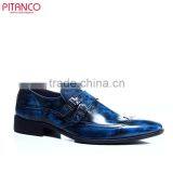 Blue Smooth-box Leather Brogues Shoes for Men thumbnail-1