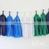 Bulk Diy Tissue Tassel Garland Elegant Colorful Gold and Silver Outdoor Diy Tassel Garland. thumbnail-2