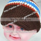wholesale 100% cotton plain knitted patterns crochet baby boy caps infant peaked cap