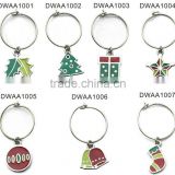 wholesale christmas wine glass charms, various designs,passed SGS factory audit and ISO 9001 certification