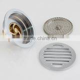 Round Exquisite Linear Floor Drain Chrome Plated Shower Floor Drain Cover Bathroom Accessory thumbnail-2