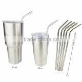 Stainless Steel Straws, Bent Drinking Straws, With Free Cleaning Brushes Drinking Straws for Tumbler thumbnail-2