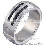 Black Plated Cable 316l Stainless Steel Rings for Woman and Men Supplier's Choice