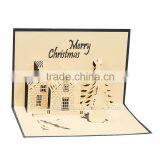 3D Handmade Greeting Card Christmas Castle Card Creative Hot Holiday Greeting Cards thumbnail-4