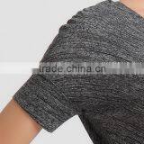 Women's Zipped V Neck Knit Slub Jersey Top With Cuff Sleeves thumbnail-6