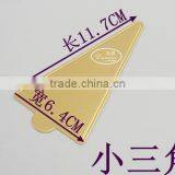 Creative triangle Golden Paper Cake board with different shapes different size
