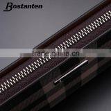 Classic Plaid Leather Wallets Clutch Hand Bag for Men Fashion thumbnail-4