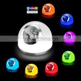 Ball shape sensor touch color changing led table lamp with alarm clock