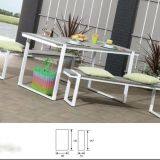 Outdoor Garden furniture Table And Bench Chair Aluminum Frame Plastic Wood