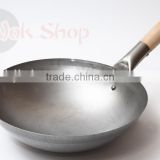 chinese Wooden handle Carbon Steel Wok