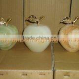Best Salling PAKISTANI SUPPLIER NICE & SHINE ONYX APPLE WITH BRASS LEAF HANDICRAFTS thumbnail-5
