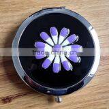 Black Folding Girls Makeup Mirror With Purple Flower Decor thumbnail-1