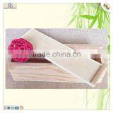 Small Solid Three Compartments Wooden Cufflink Tool Box thumbnail-4