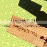 Natural Bamboo Garment Hand Tag For Clothing Engraved Wooden Hanger With Golden Pin High Quality Custom-Made Clothing Tag thumbnail-4