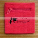 Terry Cloth Emboridery Logo Wristband With Zipper Pocket thumbnail-1