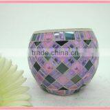 Elegant Beautiful Purple Home Decoration Handmade Mosaic Florist Glass Vase thumbnail-6