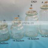 Four Sizes Clear Cylinder Glass Stash Jar With Glass Lid/apothecary Jar thumbnail-1