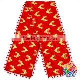 Cute Design Soft Christmas Deer Print Pom Pom Tassel Scarf for Kids thumbnail-5