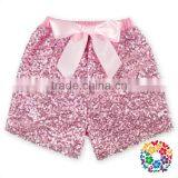 Wholesale Boutique Kids Girl Clothes Orange Sequin Cotton Ribbon Bow Sequin Shorts Baby Summer Shorts thumbnail-4