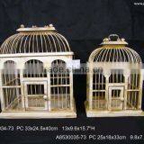 Hanging Vintage Antique Birdcage Wooden thumbnail-1