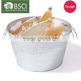 Vintage Large Capacity Galvanized Metal Oval Party Tub Ice Bucket Drink Beer Cooler thumbnail-1