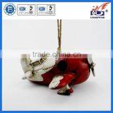 Detailed Unqiue Hanging Resin Garden Bird House Nesting Box in Bomber Design thumbnail-1