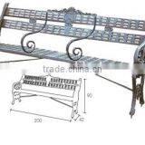 City Garden Bench by Cast Iron Materials With Length 2 Meter thumbnail-1