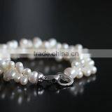 Wholesale 7-8 mm White Rice Shape Freshwater Pearl Bracelet thumbnail-1